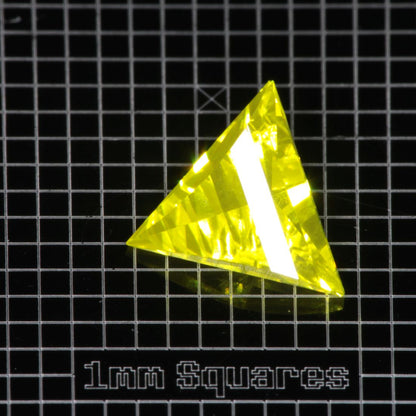 Yellow GAGG garnet Barred Trillion gemstone