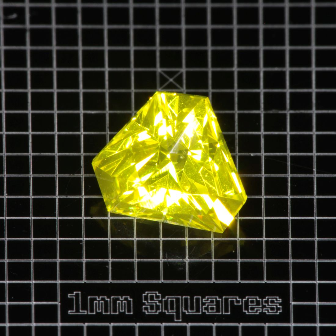 Yellow GAGG garnet Stubby Clipped Trillion gemstone