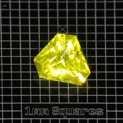 Yellow GAGG garnet Stubby Clipped Trillion gemstone