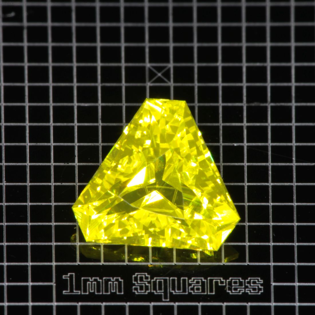 Yellow GAGG garnet Clipped Trillion gemstone