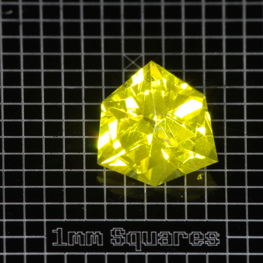 Yellow GAGG garnet Hexish Trillion gemstone