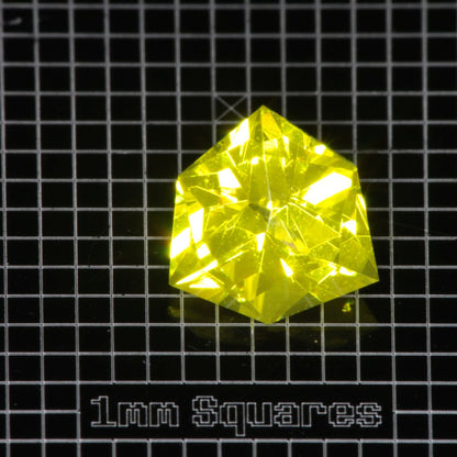 Yellow GAGG garnet Hexish Trillion gemstone
