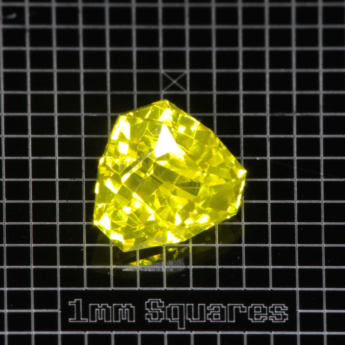 Yellow GAGG garnet Stubby Clipped Trillion gemstone