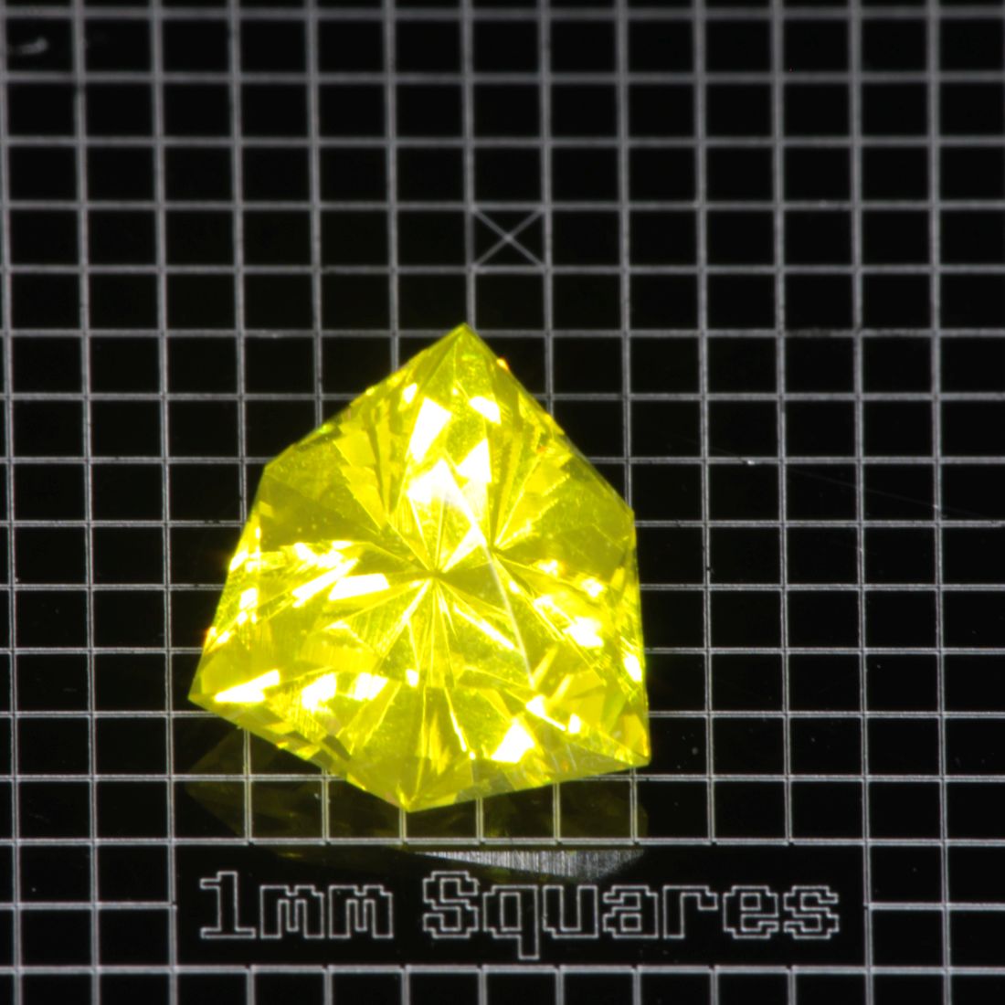Yellow GAGG garnet Hexish Trillion gemstone