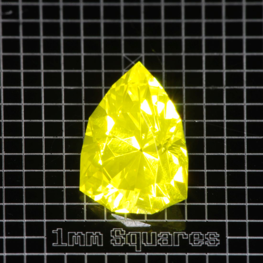 Yellow GAGG garnet Pointy Trillion gemstone