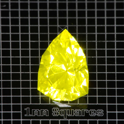 Yellow GAGG garnet Pointy Trillion gemstone