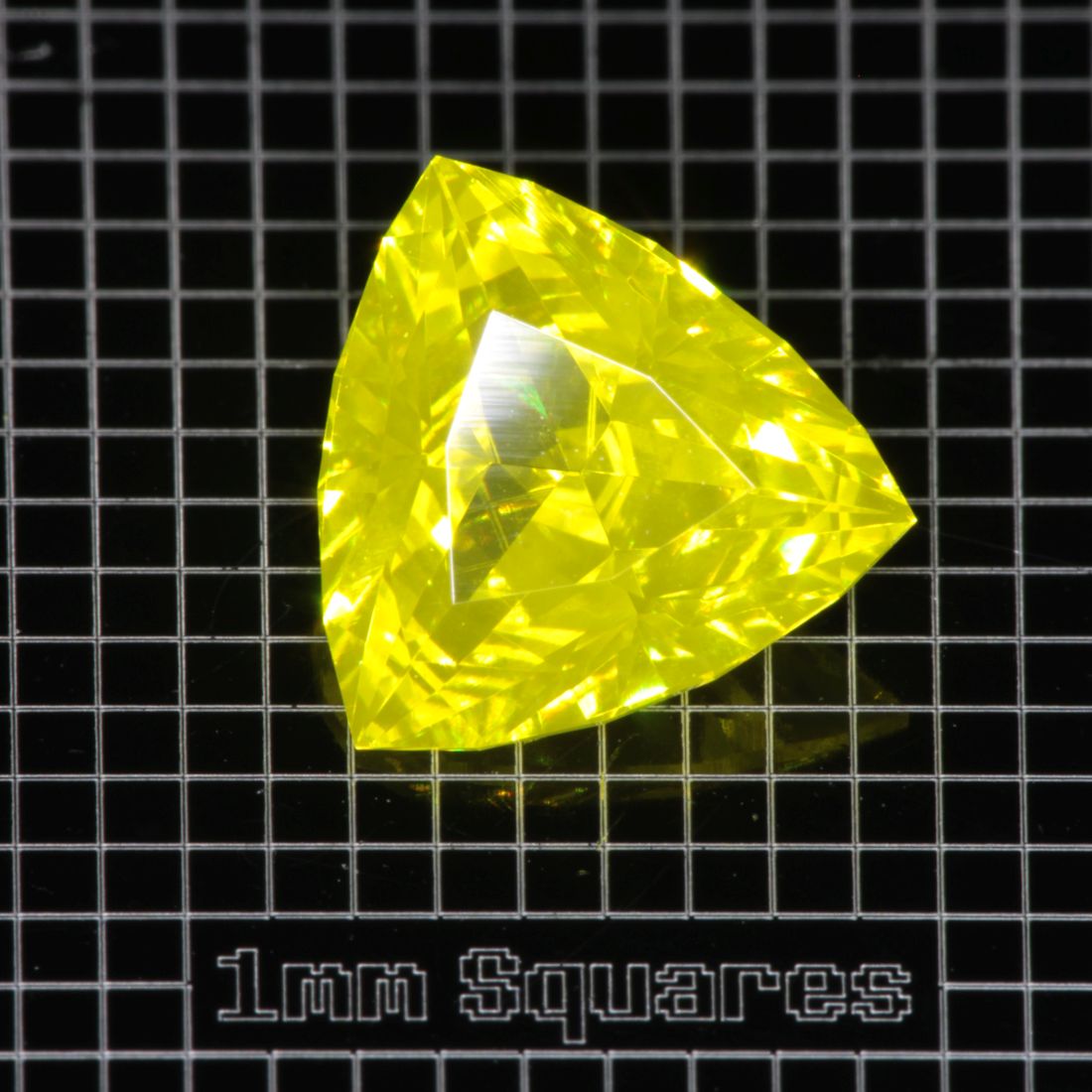 Yellow GAGG garnet Trillion gemstone