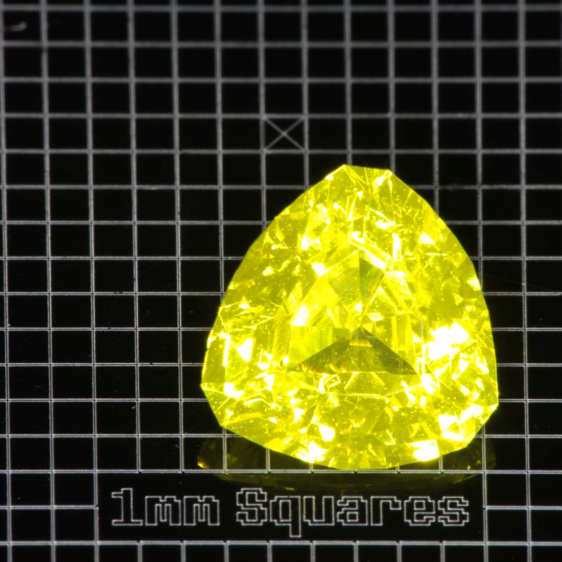 Yellow GAGG garnet Bubbly Rounded Trillion gemstone