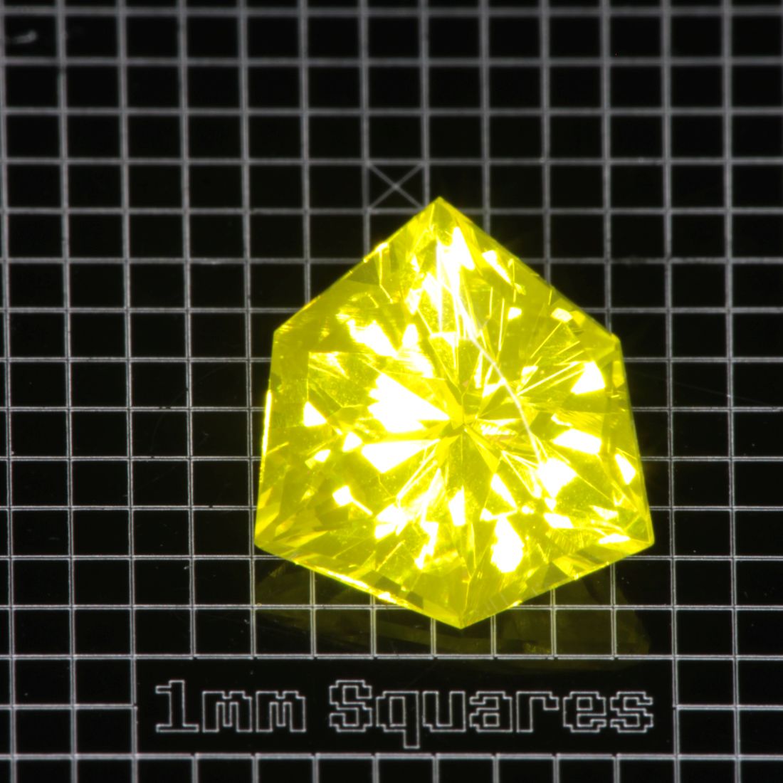 Yellow GAGG garnet Hexish Trillion gemstone