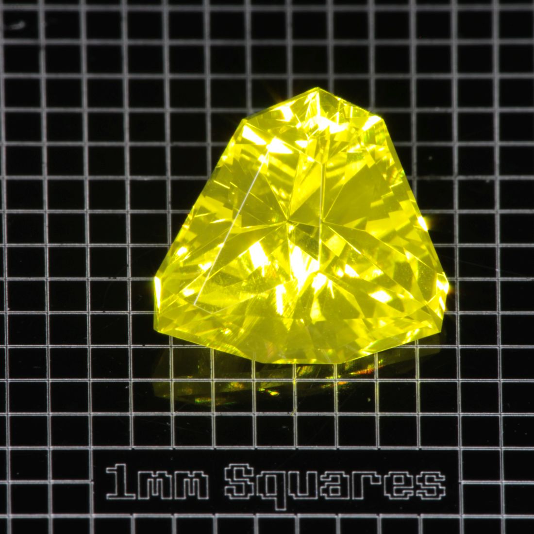 Yellow GAGG garnet Asymmetrical Trillion gemstone