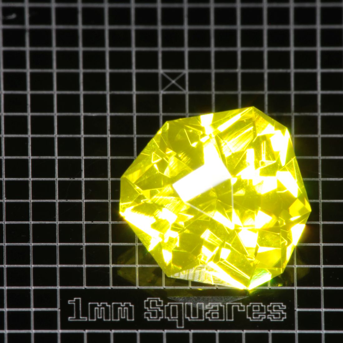 Yellow GAGG garnet Hexish Trillion gemstone