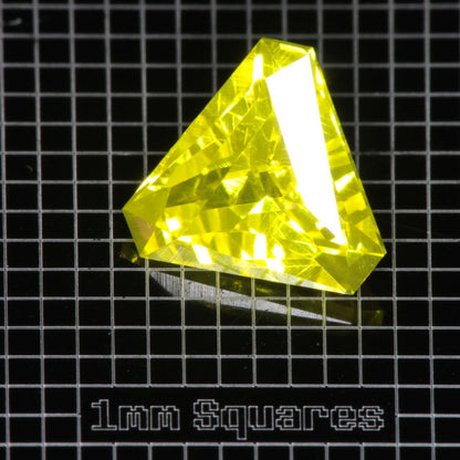 Yellow GAGG garnet Clipped Trillion gemstone