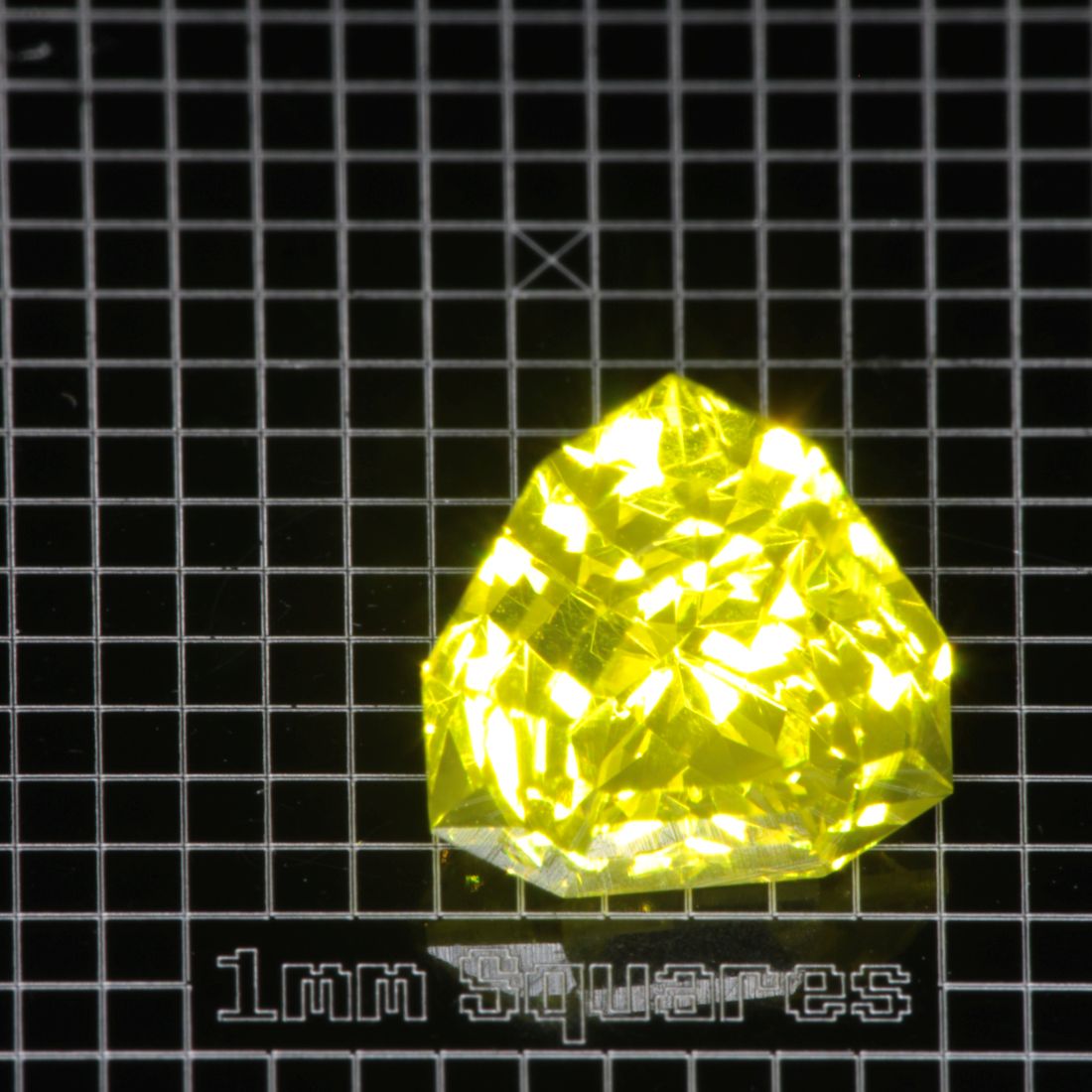 Yellow GAGG garnet Trillion gemstone