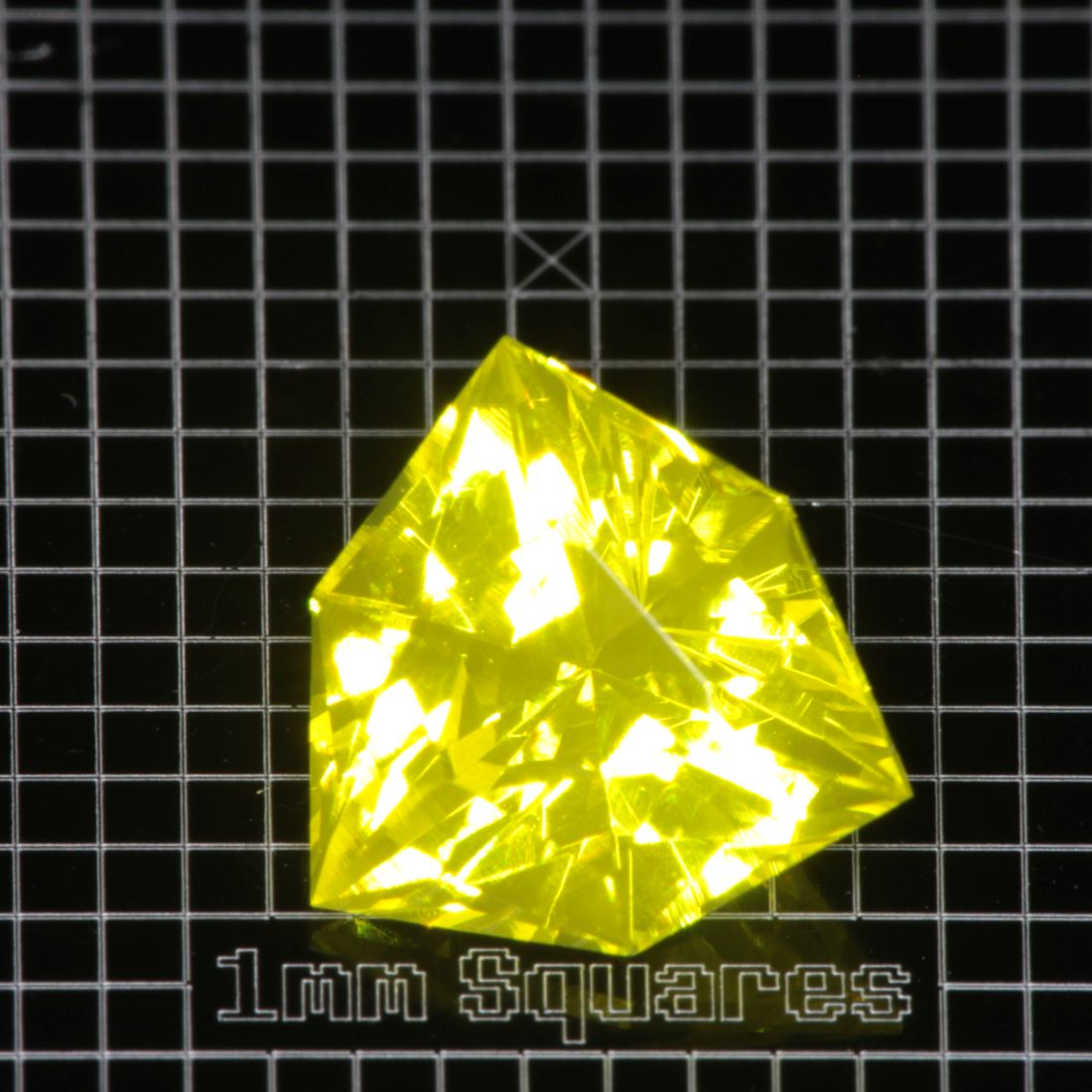 Yellow GAGG garnet Hexish Trillion gemstone