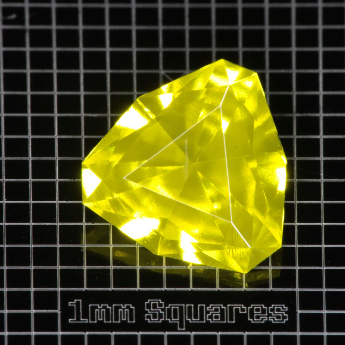 Yellow GAGG garnet Rounded Trillion gemstone