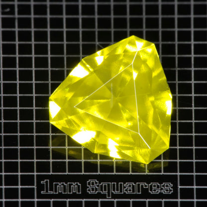 Yellow GAGG garnet Rounded Trillion gemstone