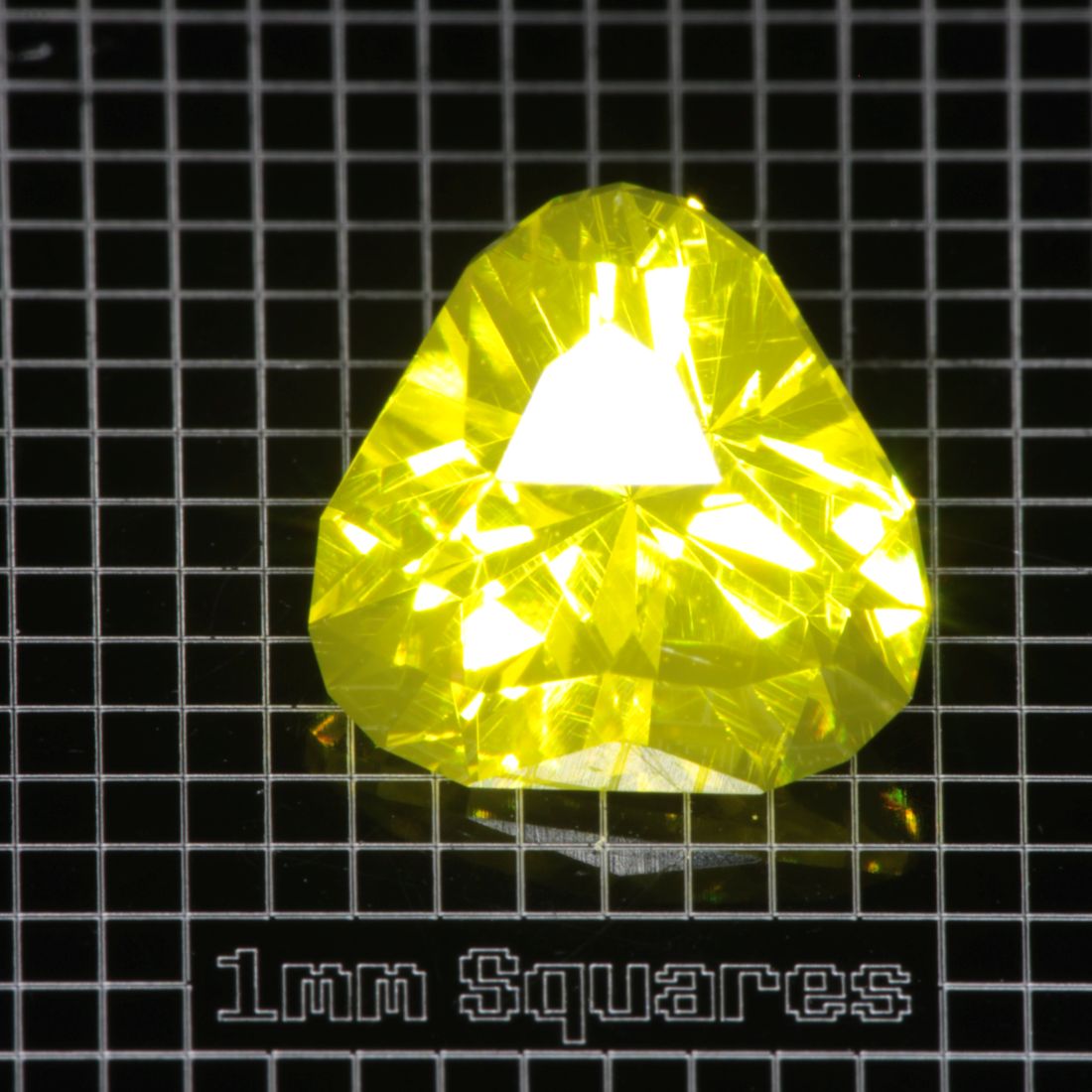 Yellow GAGG garnet Rounded Trillion gemstone