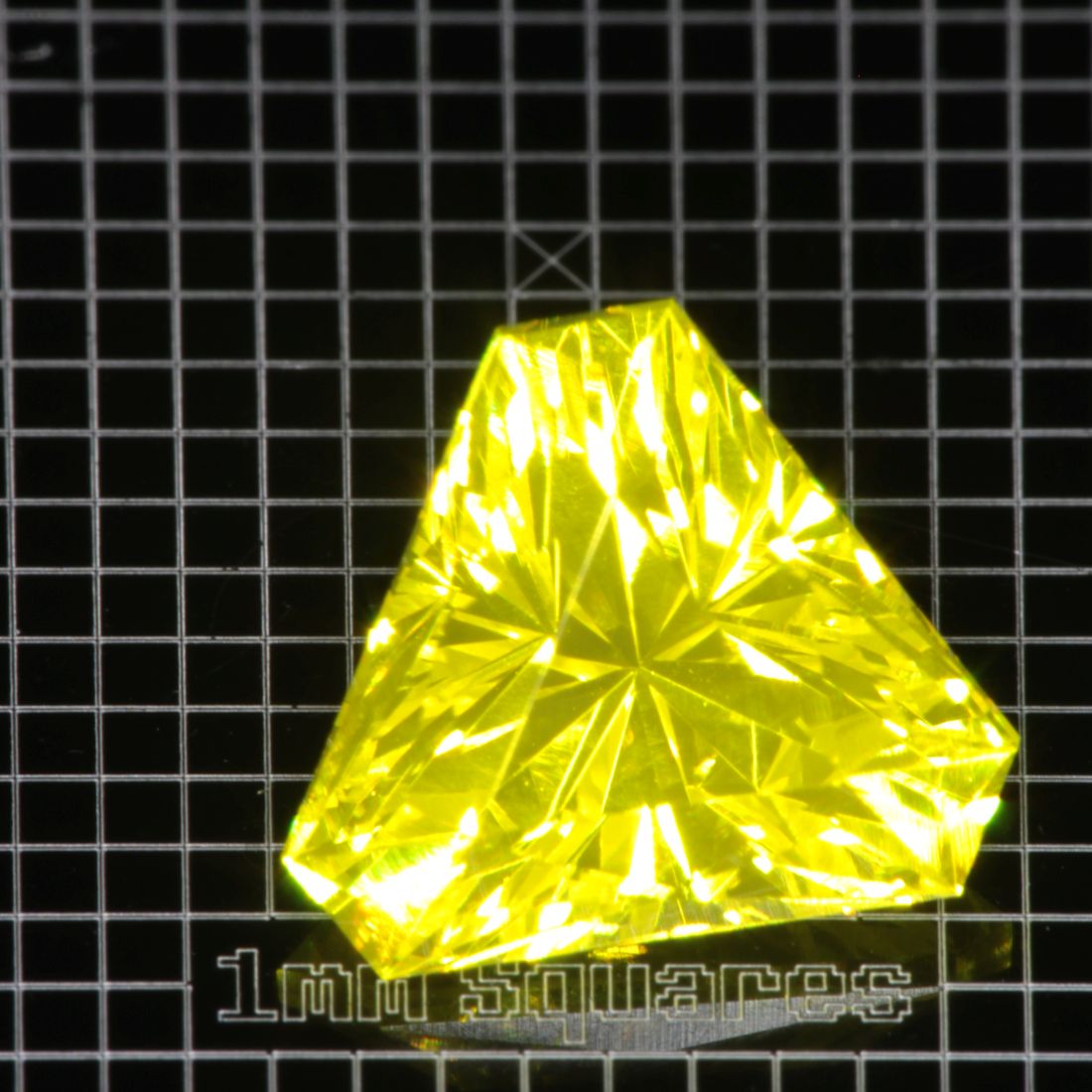 Yellow GAGG garnet Trillion gemstone