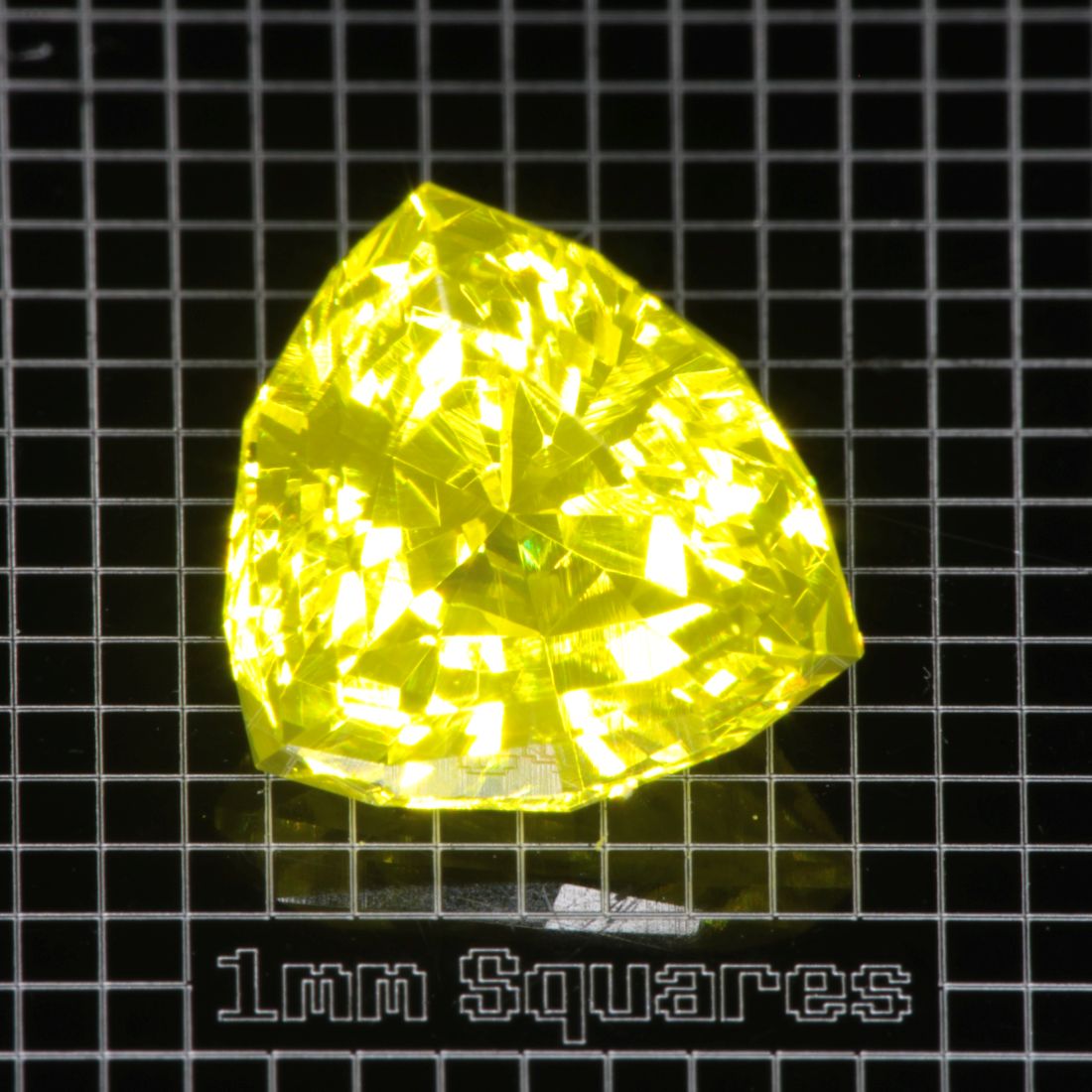 Yellow GAGG garnet Rounded Trillion gemstone