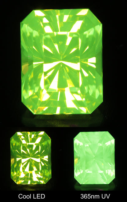 Neon Green Fluorescent LuAG Barion Gemstone