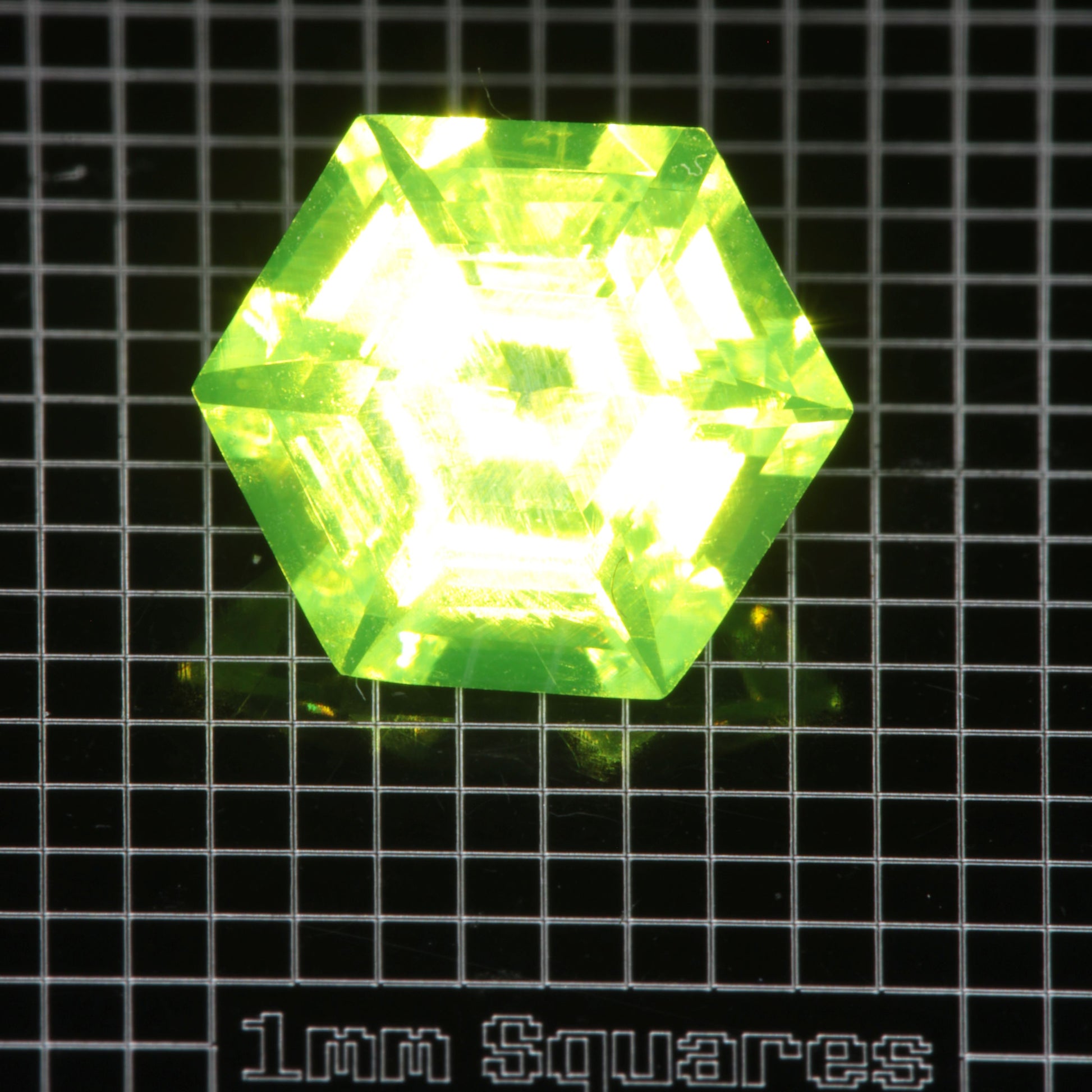 LuAG Gem 7 mm Hexagon Cut