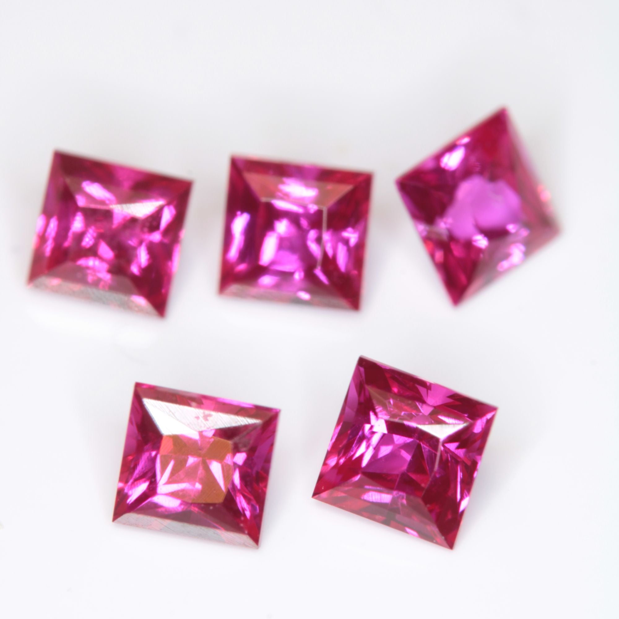 Faceted Square Pink Ruby Gemstone