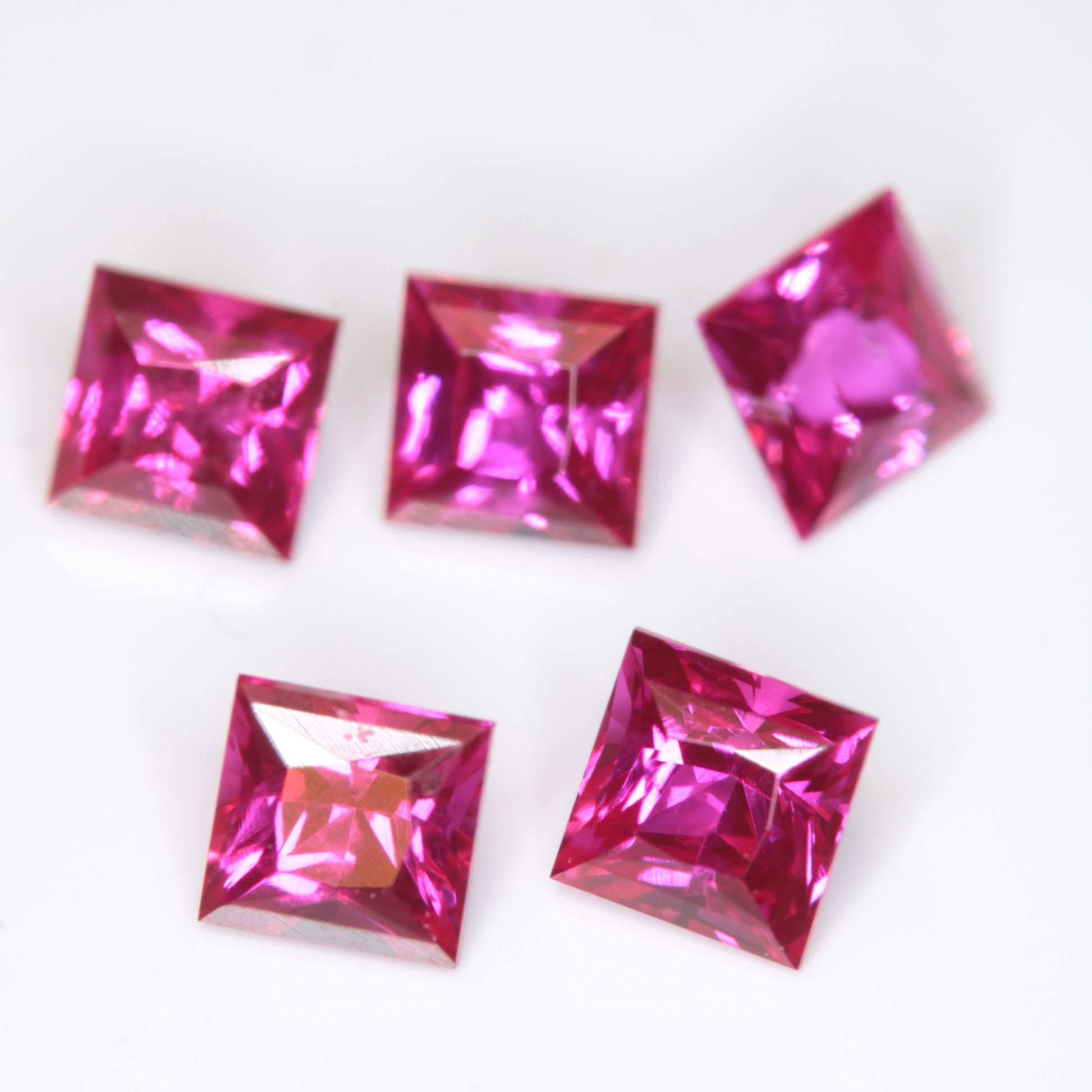 Faceted Square Pink Ruby Gemstone