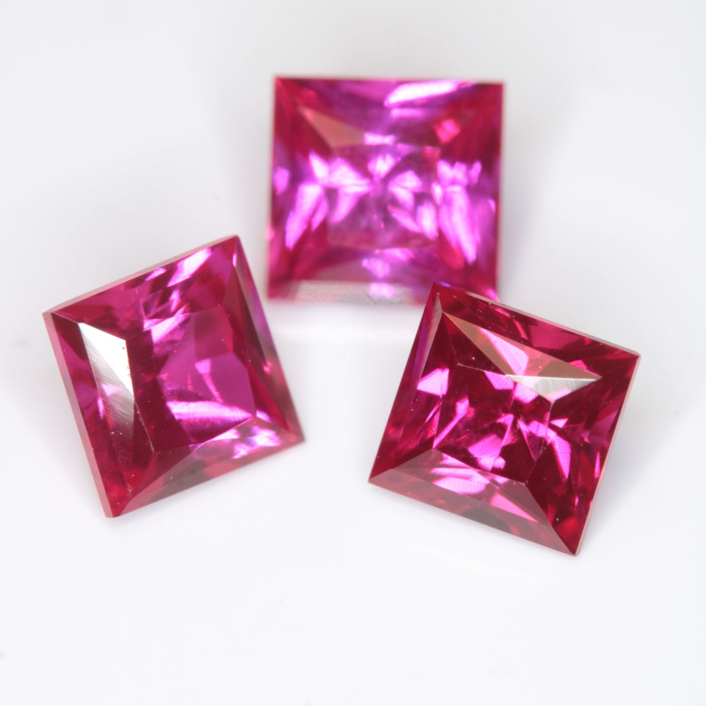 Faceted Square Pink Ruby Gemstone