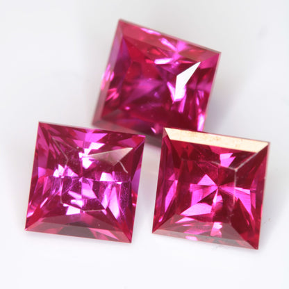 Faceted Square Pink Ruby Gemstone