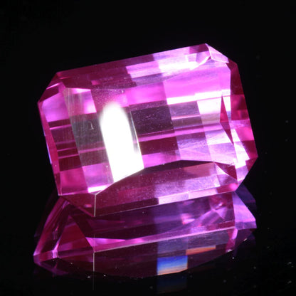 faceted Pink Pixel Cut Ruby stone