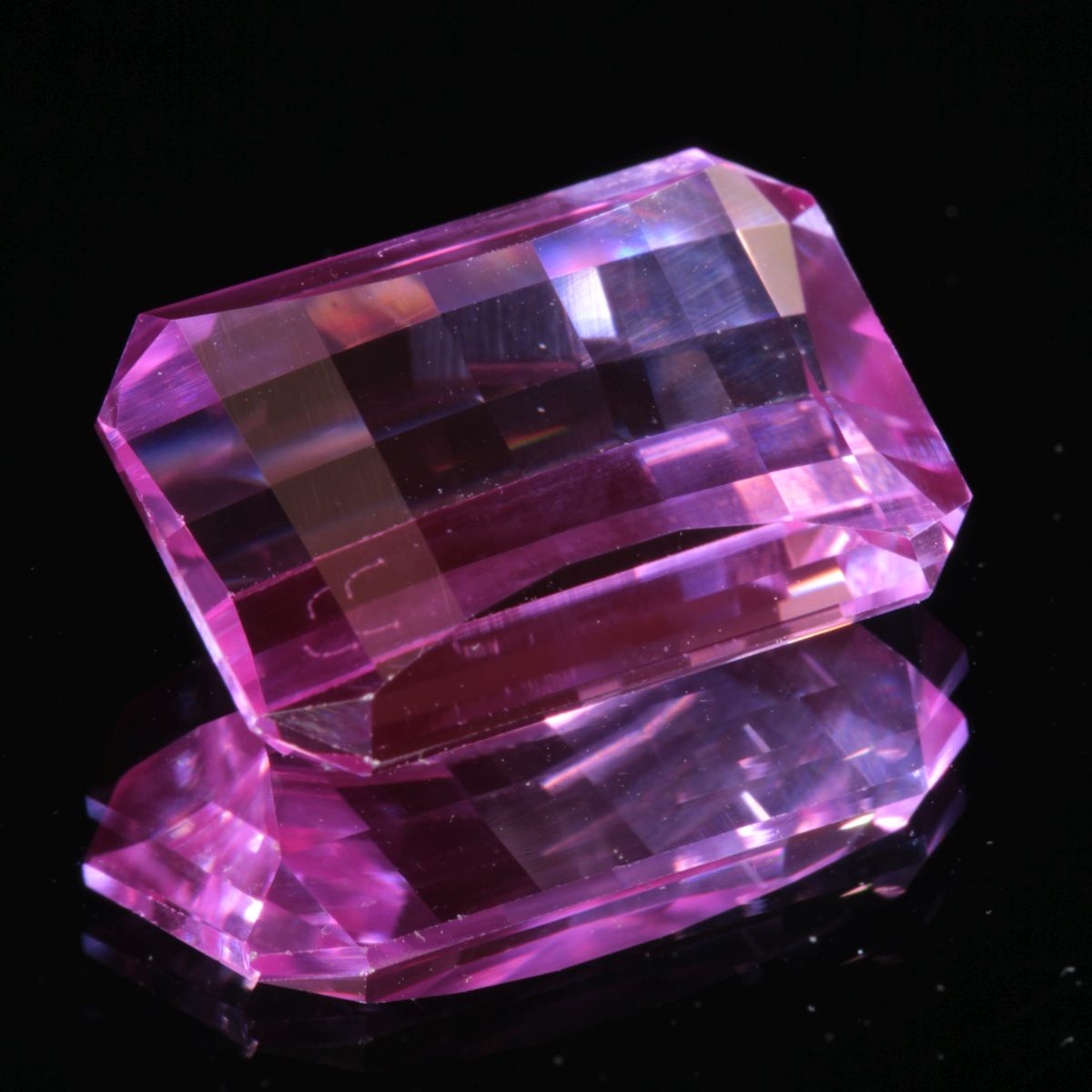 faceted Pink Pixel Cut Ruby stone