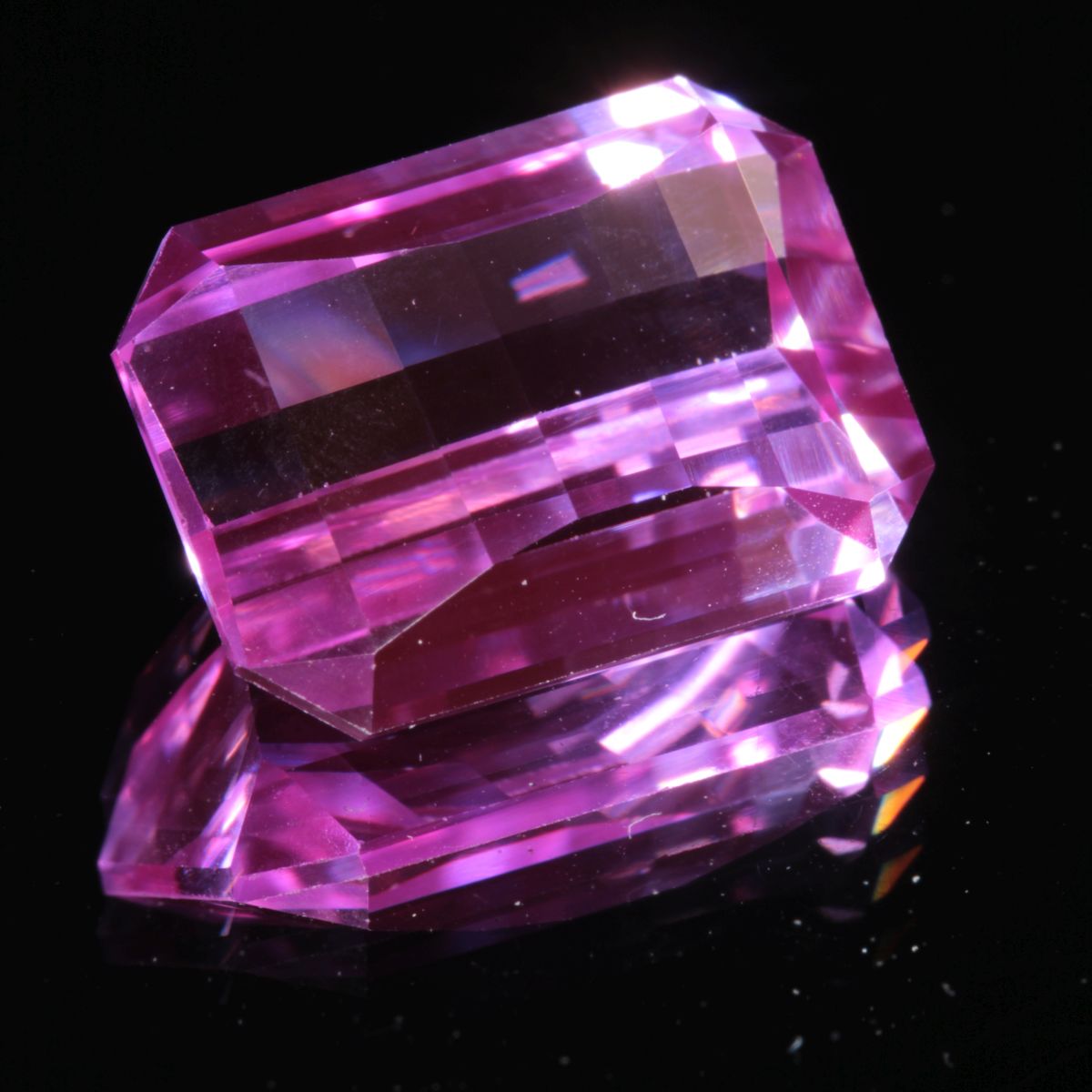 faceted Pink Pixel Cut Ruby stone