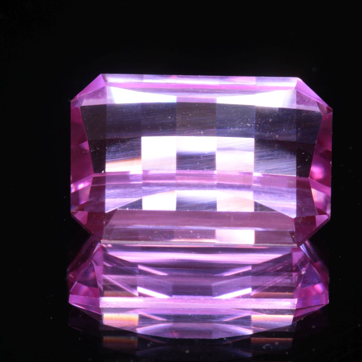 faceted Pink Pixel Cut Ruby stone