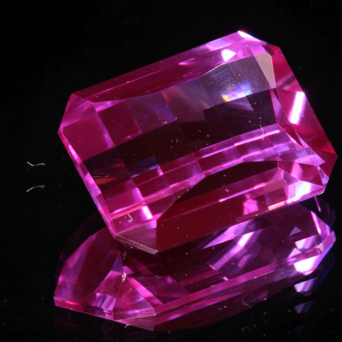 faceted Pink Pixel Cut Ruby stone