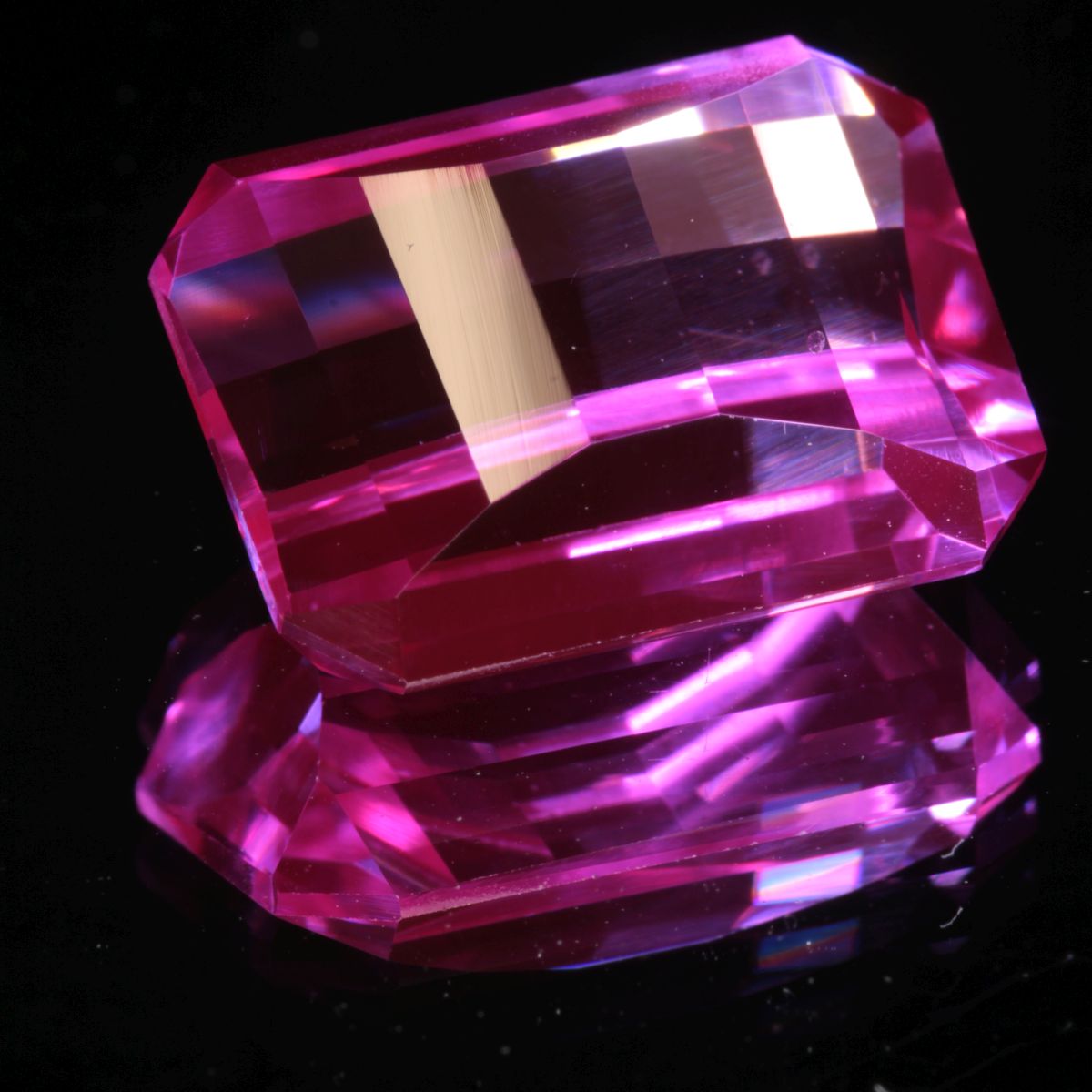 faceted Pink Pixel Cut Ruby stone