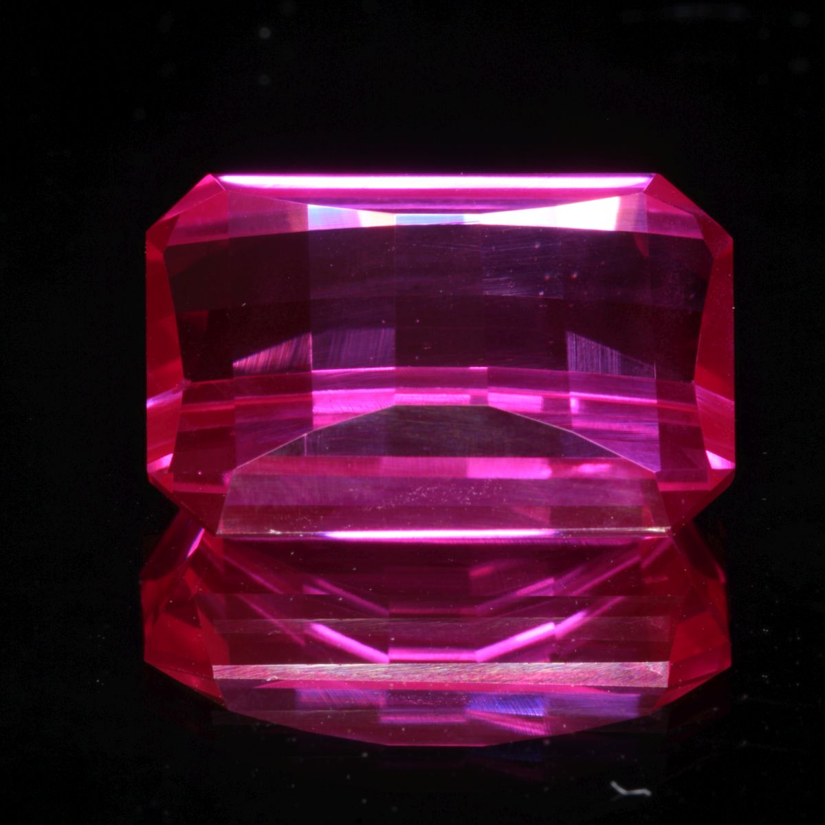 faceted Magenta Pixel Cut Ruby stone