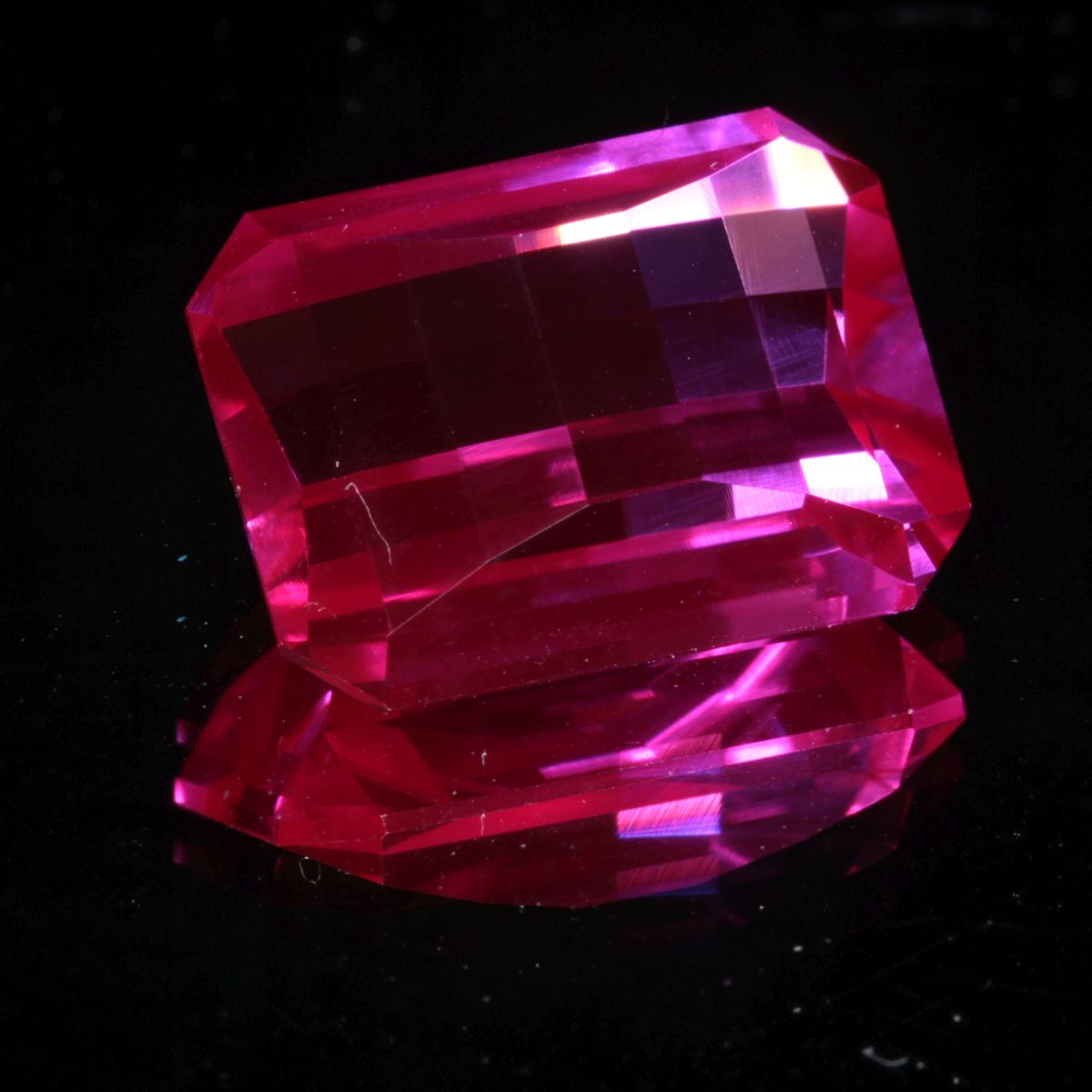 faceted Magenta Pixel Cut Ruby stone