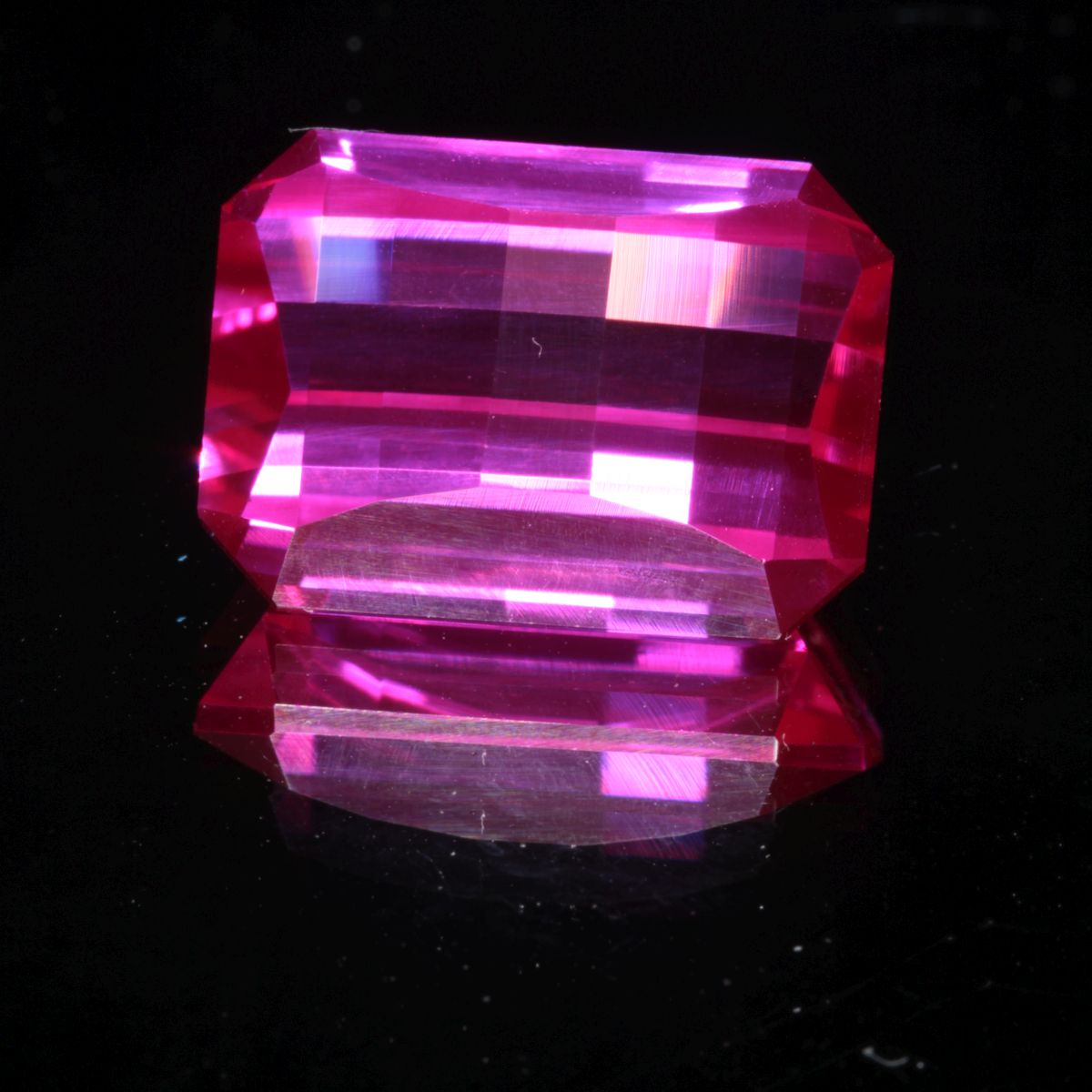 faceted Magenta Pixel Cut Ruby stone