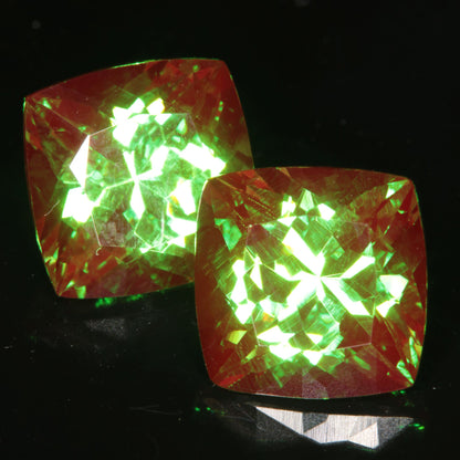 Green and Red “Space Laser” Chromium/Neodymium YAG Cushion