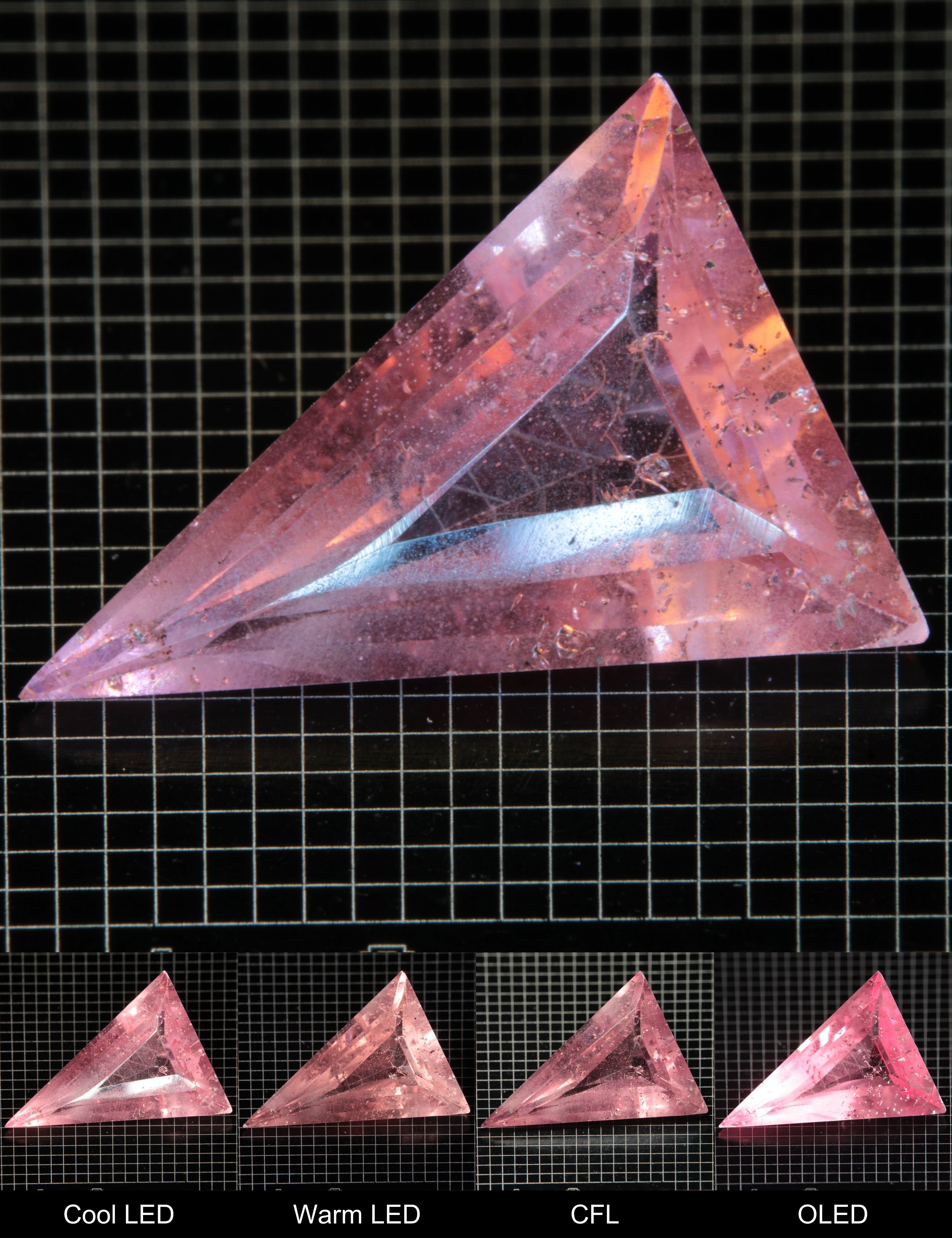 Faceted Pointed Triangle Titanium Sapphire Cut Stone