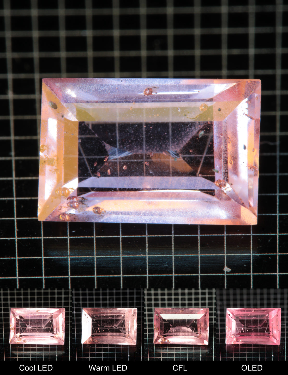 Faceted Rectangle Titanium Sapphire Cut Stone