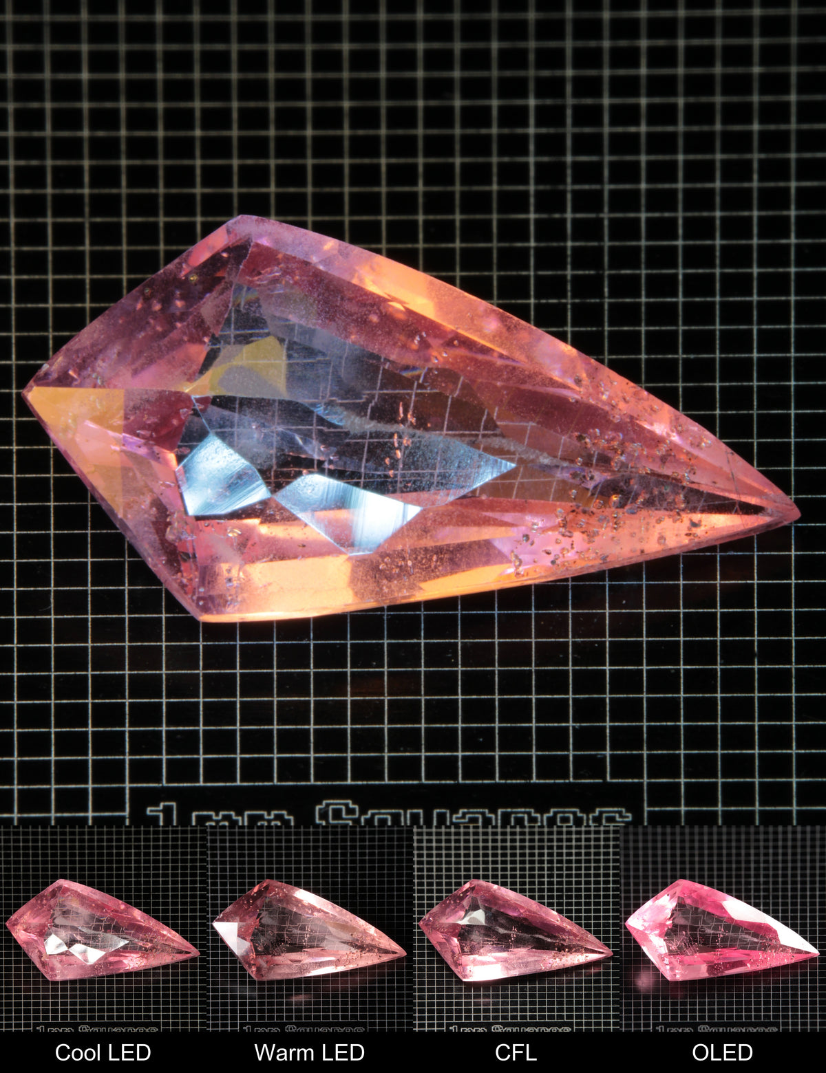 Faceted Complex Kite Titanium Sapphire Cut Stone