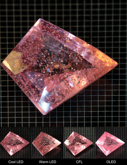 Faceted Checkerboard Quad Titanium Sapphire Cut Stone