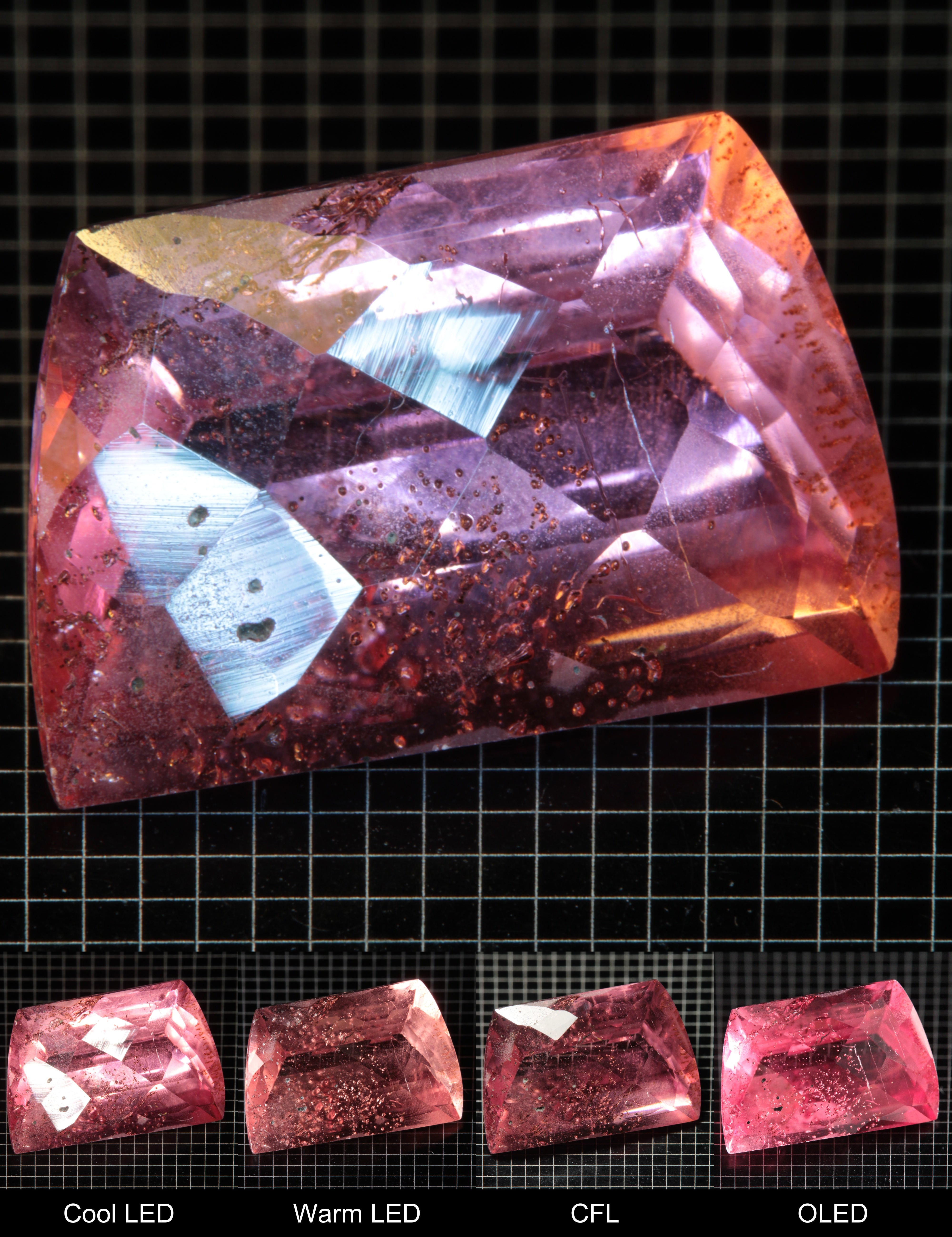 Faceted Checkerboard Trapezoid Titanium Sapphire Cut Stone