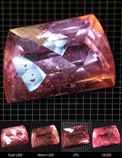 Faceted Checkerboard Trapezoid Titanium Sapphire Cut Stone