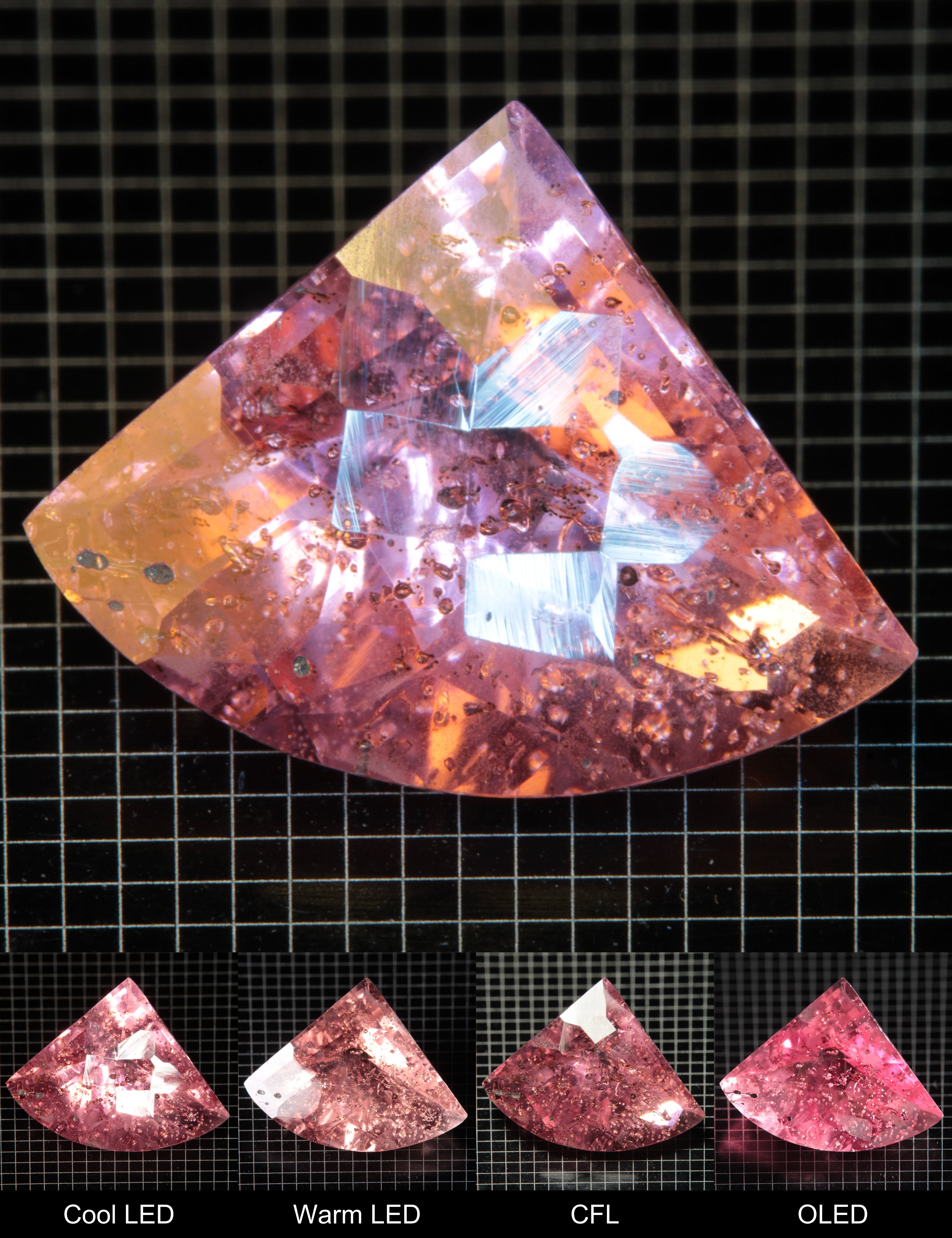 Faceted Checkerboard Quarter Titanium Sapphire Cut Stone
