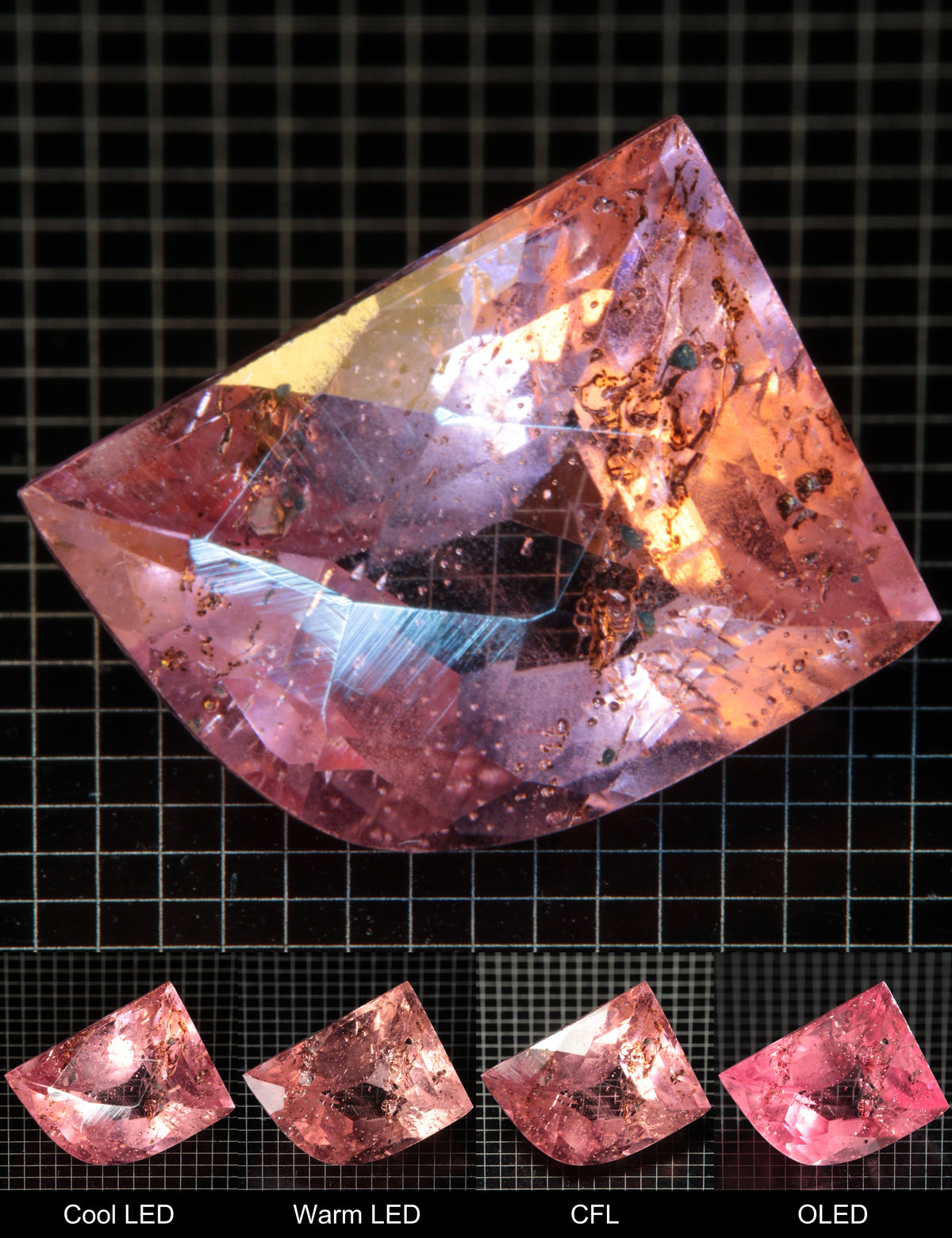 Faceted Checkerboard Quarter Titanium Sapphire Cut Stone