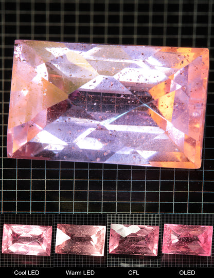 Faceted Checkerboard Rectangle Titanium Sapphire Cut Stone