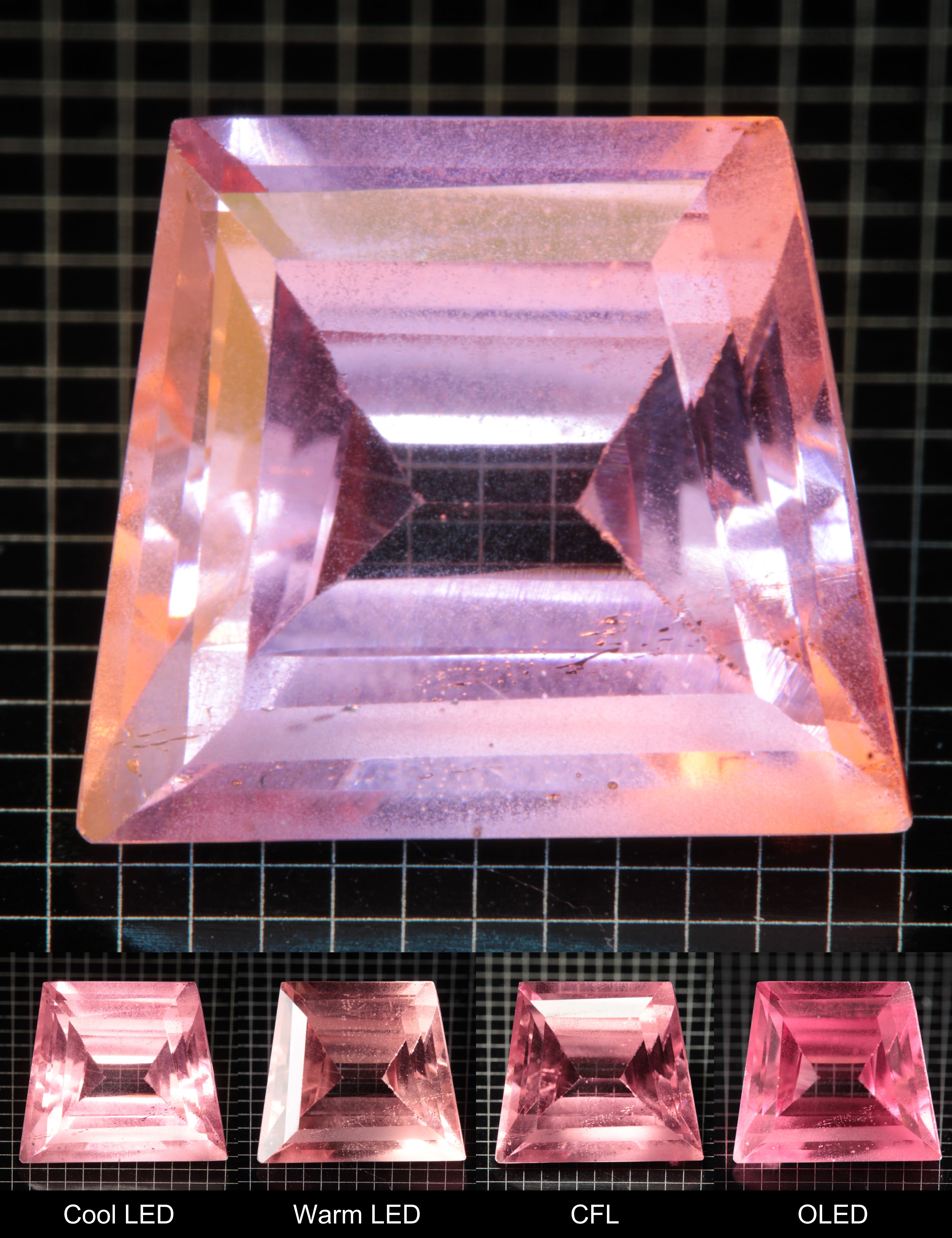 Faceted Trapezoid Titanium Sapphire Cut Stone