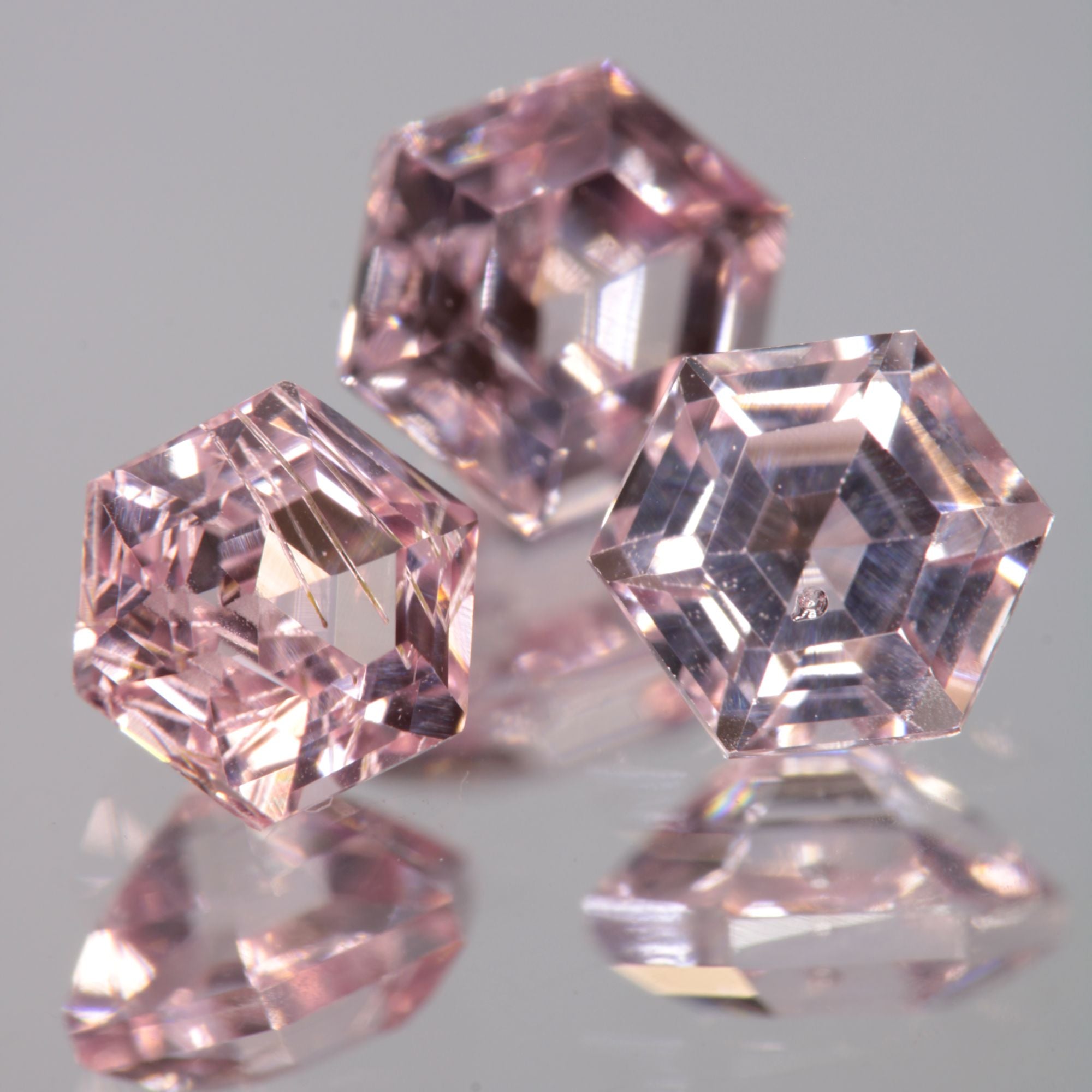 Faceted Titanium Sapphire Bubbly Hex Cut Gem